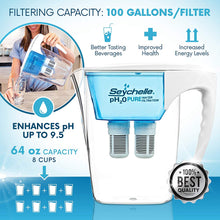 Load image into Gallery viewer, Seychelle Ph20 Alkaline Water Filter Pitcher Enhances pH up to 9.5