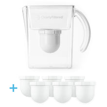 Load image into Gallery viewer, Clearly Filtered Water Filter Pitcher + Filter 6-Pack