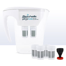 Load image into Gallery viewer, Seychelle pH2O PURE Alkaline pH Water Filter Pitcher + Filter 4 Pack!