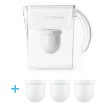 Load image into Gallery viewer, Clearly Filtered Water Filter Pitcher + Filter 3-Pack
