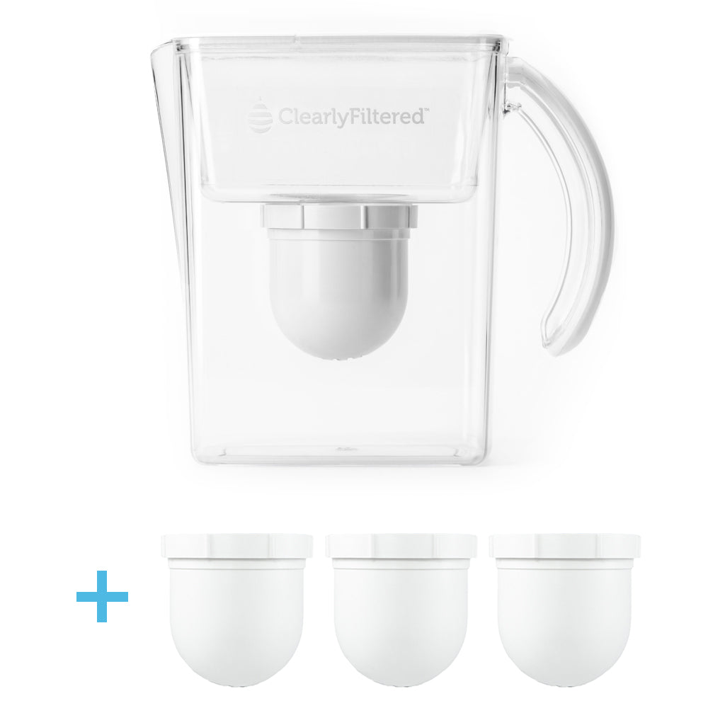 Clearly Filtered Water Filter Pitcher + Filter 3-Pack